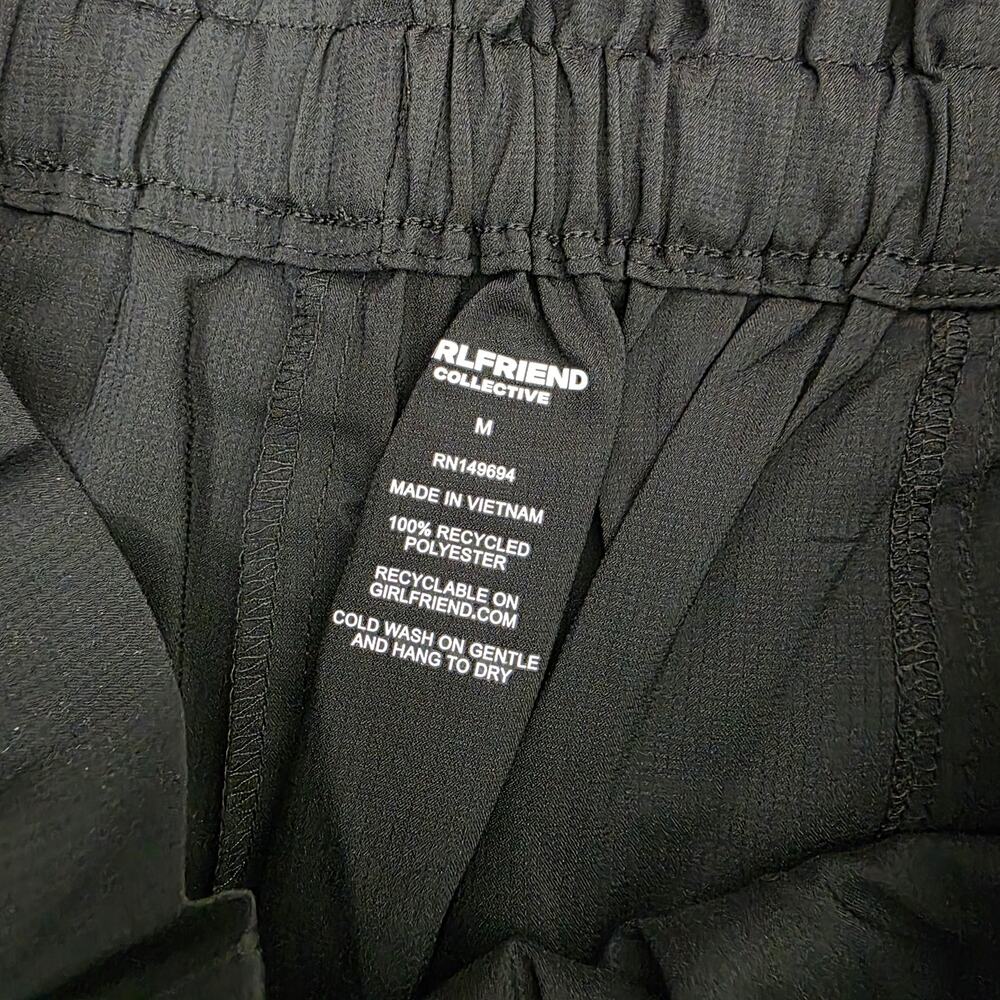 Girlfriend Collective Mercer Camp High Waist Paperbag Short Black Medium NWT - Picture 3 of 8